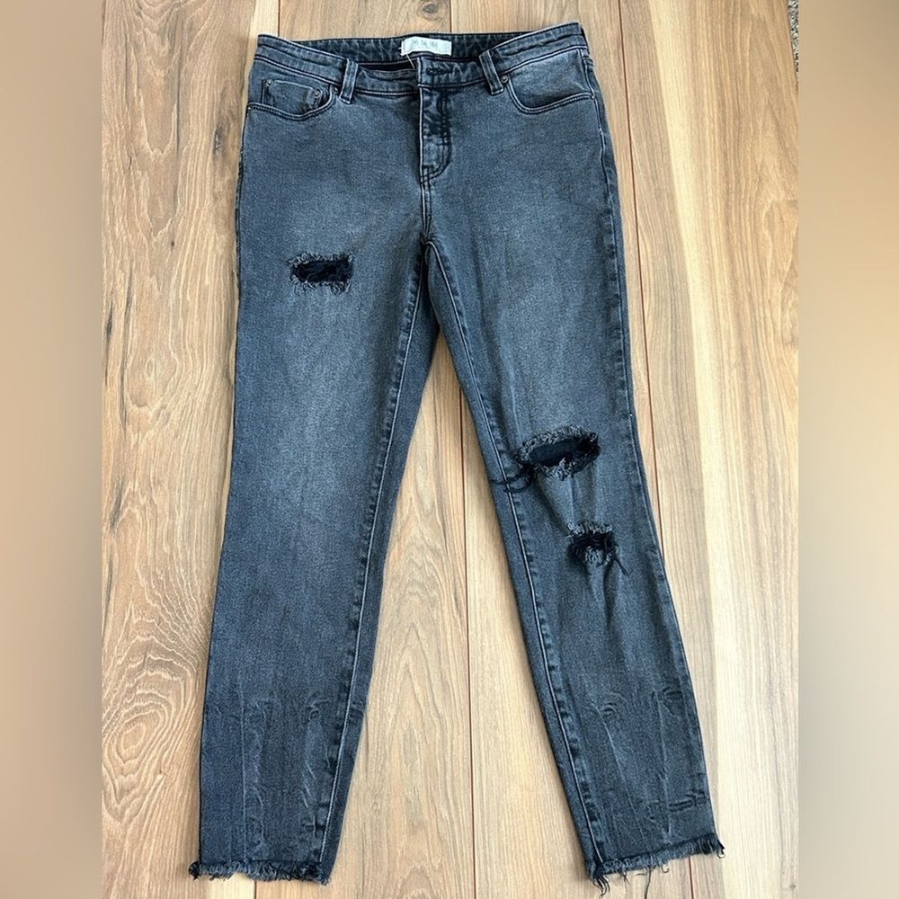 We The Free Black‎ Wash Women's Cropped Distressed skinny Jeans Casual size 28